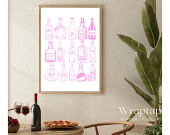 Bar Cart Wall Art Pink, image 7