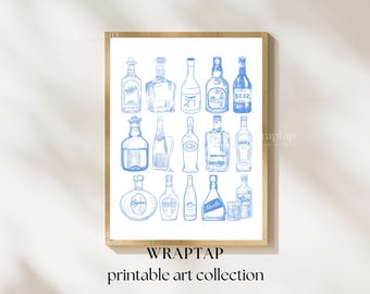 Blue Bar Cart Wall Art, image 9