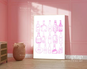 Bar Cart Wall Art Pink, image 2