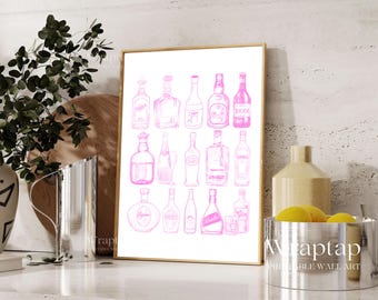 Bar Cart Wall Art Pink, image 3
