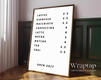 Coffee Bar Menu Art Print, image 6