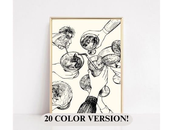 Trendy Bar Cart Art Print