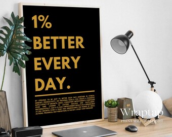 1% Better Everyday Motivational Art Wall Decor, image 5