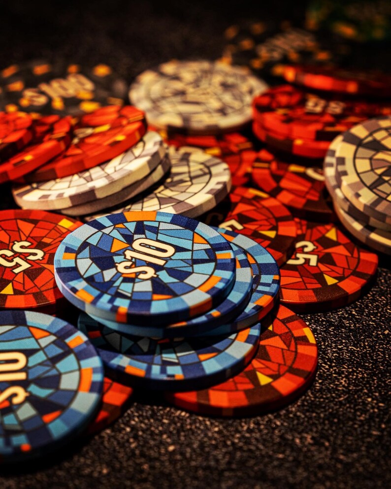 Stainedglass Rainbow Ceramic Poker Chips Genesis Founders Set Etsy