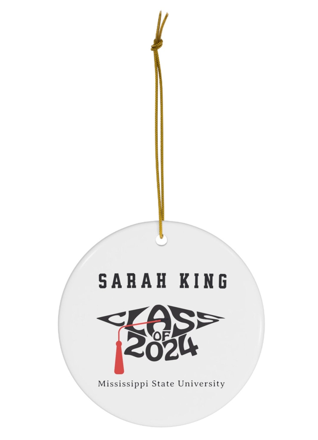 Class of 2024 Custom Personalized Graduation Ceramic Ornament, College