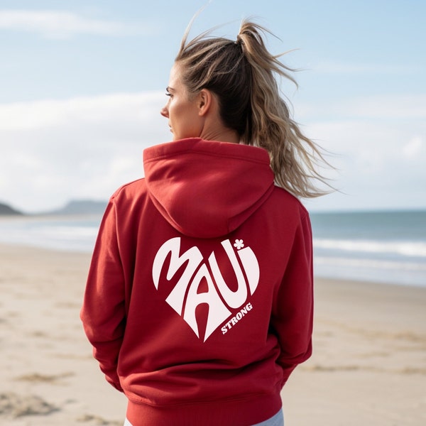 Maui Strong avec Lahaina sur le sweat-shirt à capuche unisexe avant