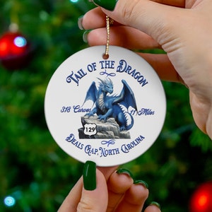 Tail of the Dragon, Deals Gap, North Carolina - Ceramic Ornament / Christmas Ornament