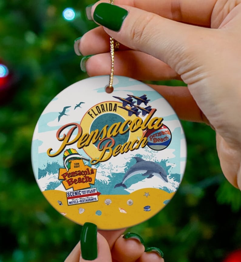 Pensacola Beach Florida Beach Ceramic Ornament Christmas Etsy