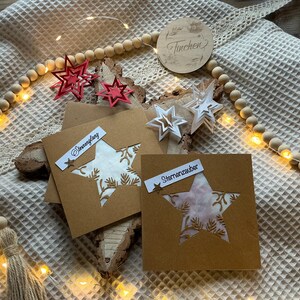 Weihnachtskarte Sterne, 3D Sterne zum aufhängen,
