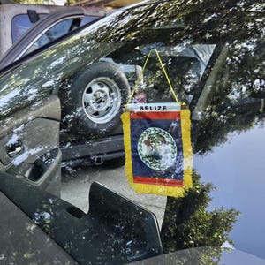 Car Windshield Belize Flag