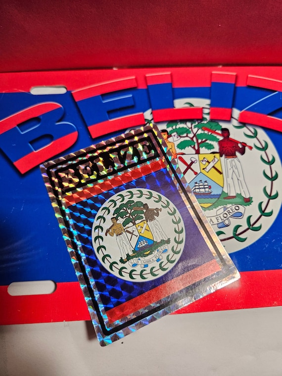 Shimmering Belize Holographic Sticker, Colorful Laptop Decal