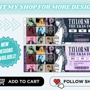 Eras Tour Concerts Taylor Swift Merch Ticket Canva Template Printable Custom Event Ticket Keepsake Souvenir Birthday Surprise Gift Idea image 7