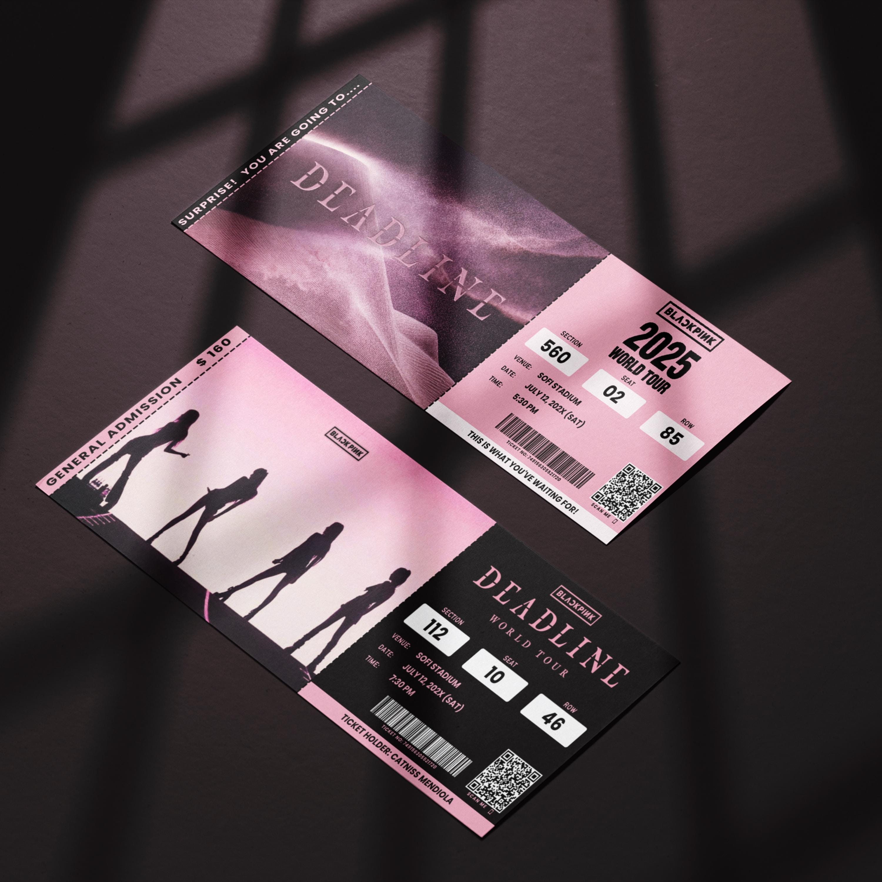 Deadline Blackpink Concert Ticket Canva Template, KPOP Merch