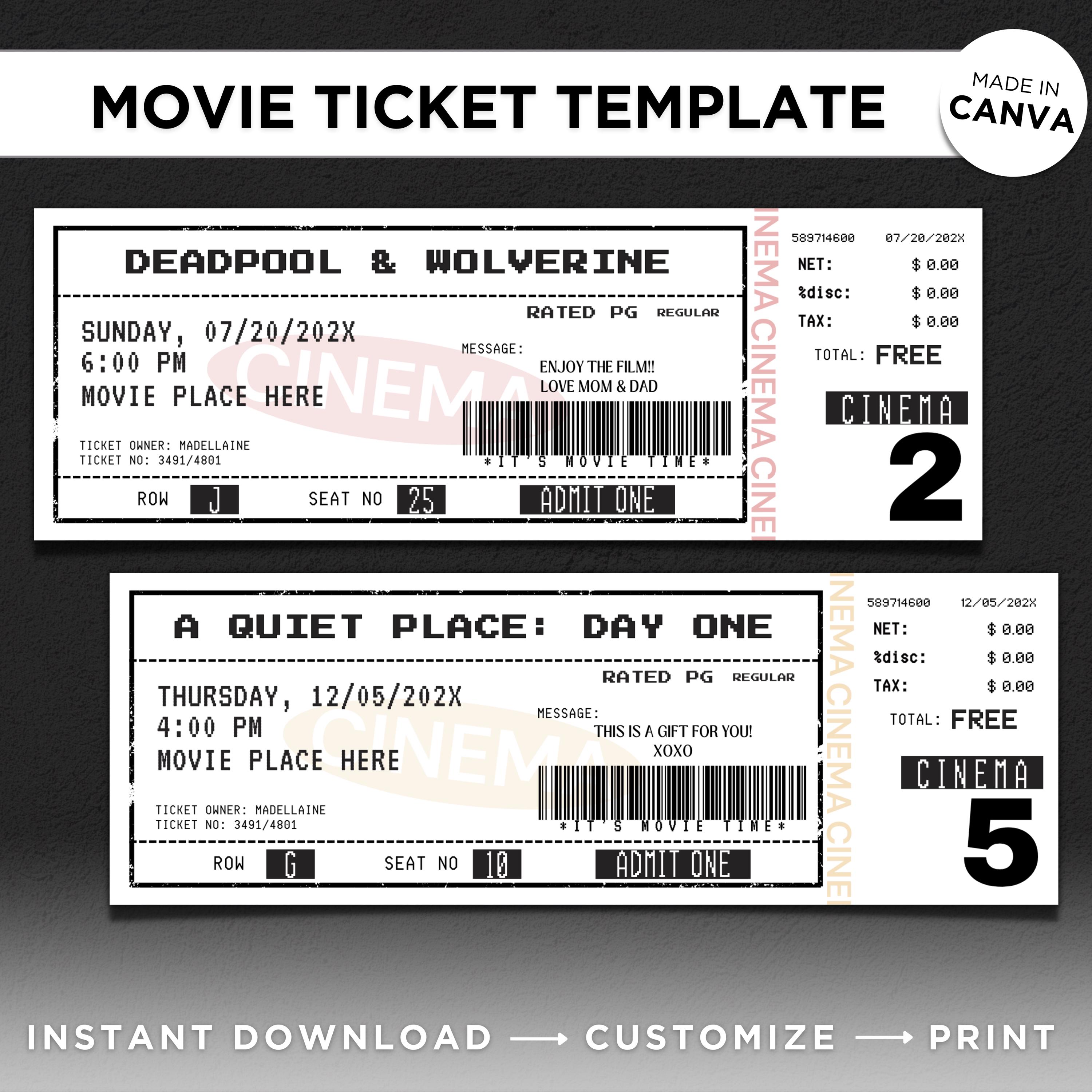 Retro cinema ticket - Etsy 日本