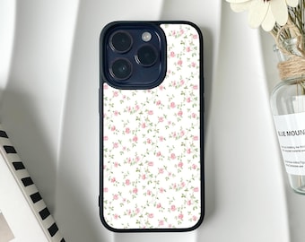 Caja de teléfono floral pequeña blanca para iPhone 15 14 13 12 11 Pro Max Caso iPhone 15 14 13 12 11 Pro 15 14 Plus Caso 13 12 Mini Caso XR X XS Max 8