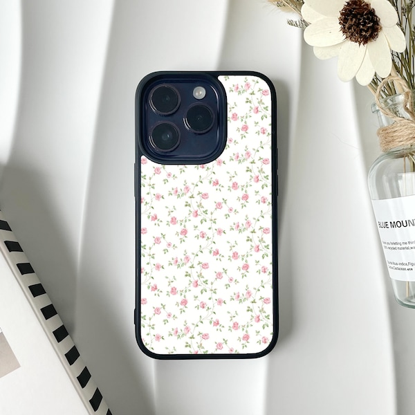 White Small Floral Phone Case For iPhone 15 14 13 12 11 Pro Max Case iPhone 15 14 13 12 11 Pro 15 14 Plus Case 13 12 Mini Case XR X XS Max 8
