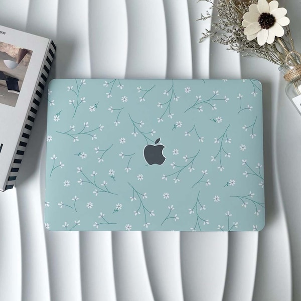 Little Blue Flower MacBook Case Macbook Cover for Air 15 13 11 Macbook Case,Pro 16 15 14 13,2022 2021 2020,M1 M2 Air 13 Laptop Case Skin