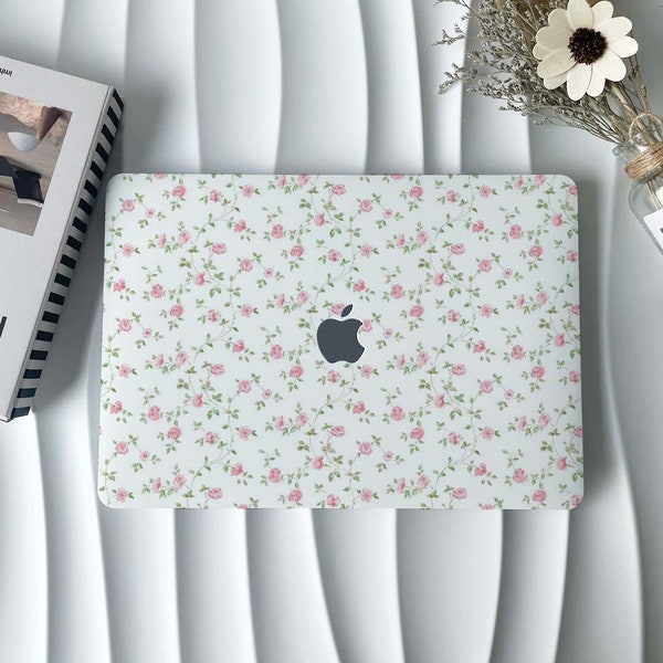 Petite coque MacBook à fleurs écrasées Housse pour Macbook Air 15 13 11, Pro 16 15 14 13 2022 2021 2020, M1 M2 Air 13 Housse pour ordinateur portable Skin