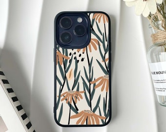 Flower Green Leaves Phone Case For iPhone 15 14 13 12 11 Pro Max Case iPhone 15 14 13 12 11 Pro 15 14 Plus Case 13 12 Mini Case XR X XS MAX