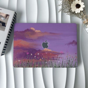 Purple Sky Flowers MacBook Case Macbook Cover for Air 15 13 11 Macbook Case,Pro 16 15 14 13,2022 2021 2020,M1 M2 Air 13 Laptop Case Skin