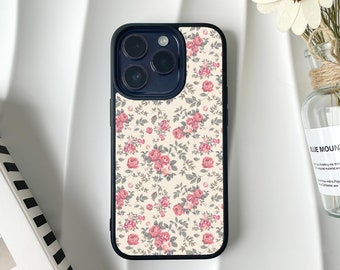 Vintage Flower Phone Case For iPhone 15 14 13 12 11 Pro Max Case iPhone 15 14 13 12 11 Pro 15 14 Plus Case 13 12 Mini Case XR X XS Max 8 7