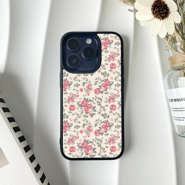 Vintage Flower Phone Case For iPhone 15 14 13 12 11 Pro Max Case iPhone 15 14 13 12 11 Pro 15 14 Plus Case 13 12 Mini Case XR X XS Max 8 7