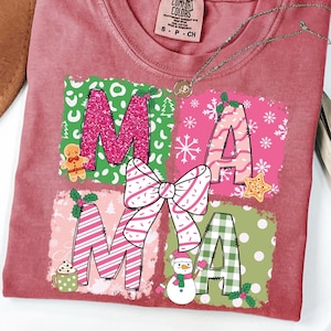 Mama Christmas Shirt: Comfort Colors Festive Holiday Tee