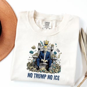 NO Trump NO Ice Protest Shirt, Comfort Colors Graphic Tee, Anti-ICE Political Statement T-Shirt, Throne of Ice Design