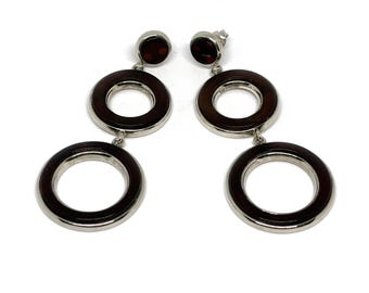 Cherry Amber Earrings on 925 Sterling Silver, Cherry earrings, cherry circle earrings, gift for her, Natural cherry Amber Jewellery Earrings