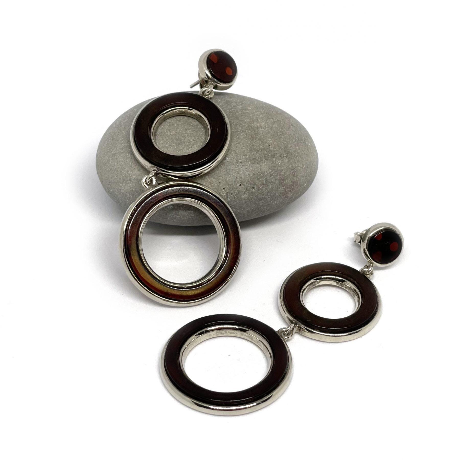 Orecchini In Argento 925 Con Ambra Colorata A Forma Di Ciliegia - 3