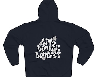 Sweatshirt zippé à capuche unisexe Laufey, tournée musicale, chanteur islandais, tournée Laufey, cadeau fan laufey, Live Laugh Love, JUNIA
