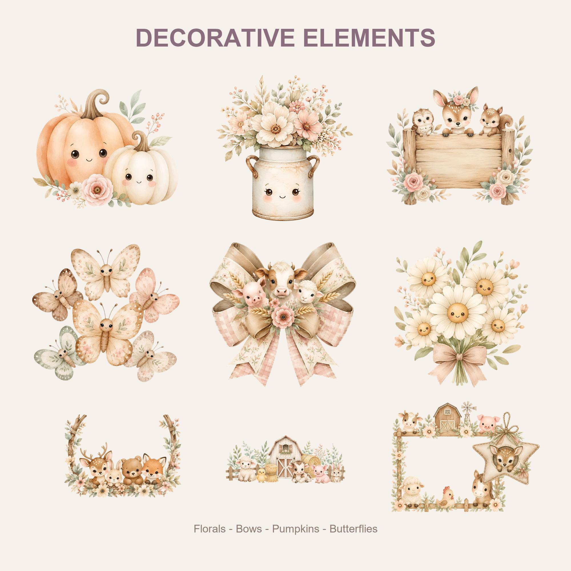 Watercolor Highland Cow Clipart Bundle, Baby Cow PNG, Farm Animal ...