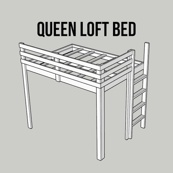 Queen Loft Bed Etsy