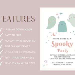 EDITABLE Spooky Party Invitation Costume Party Halloween - Etsy