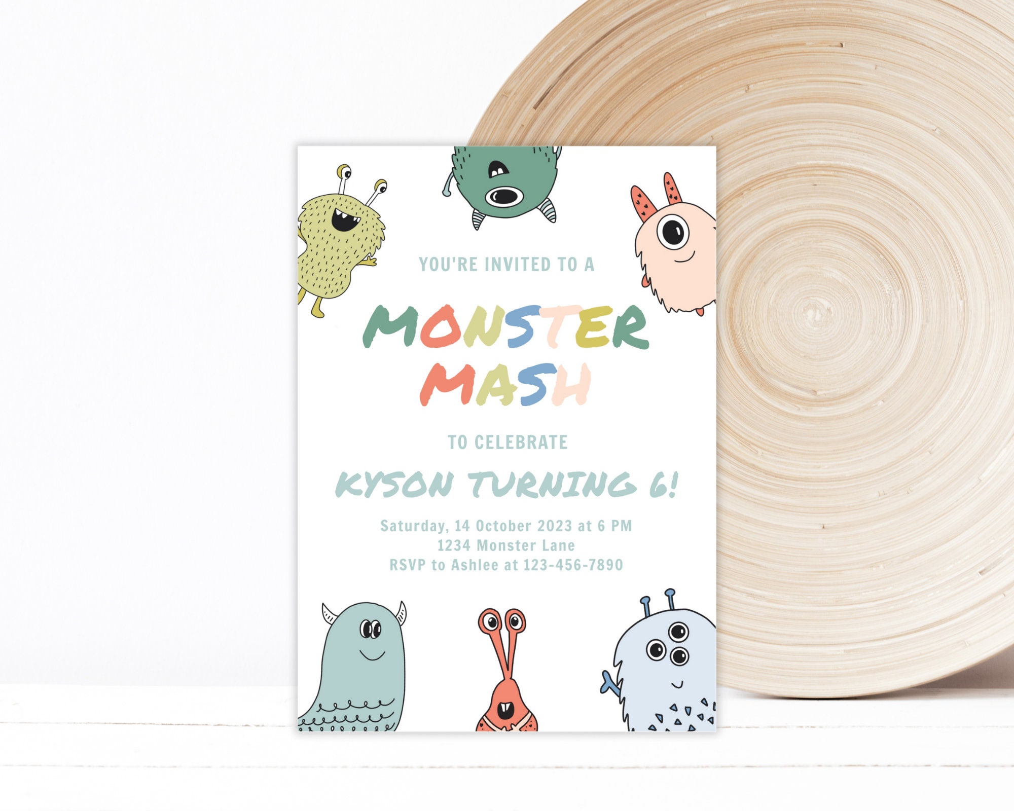 Monster Mash Invitation Template, Printable Halloween Birthday Invite ...