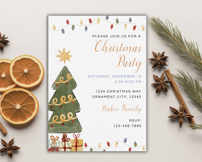 Christmas Party Invitation, Christmas Party Invite, Christmas Party ...
