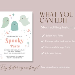 EDITABLE Spooky Party Invitation Costume Party Halloween - Etsy