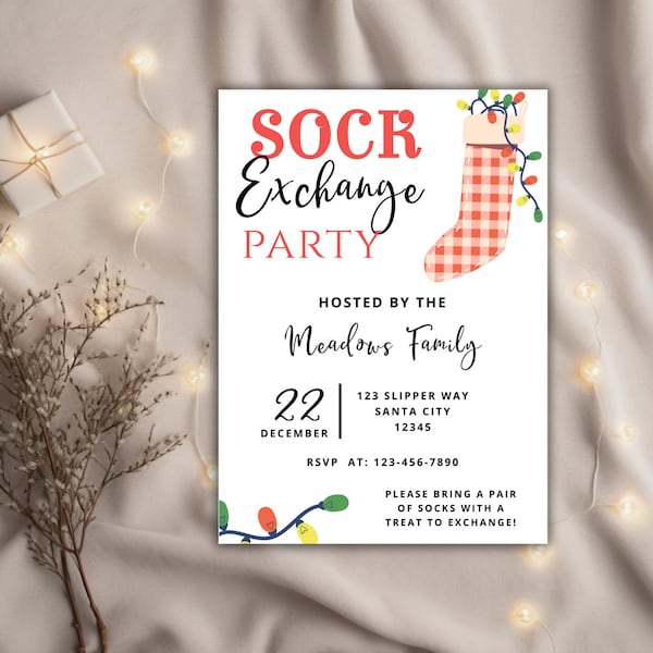 Sock Exchange Invitation Etsy