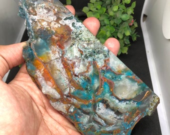 Chrysocolla copper chalcedony. slabs/high quality/rare item/