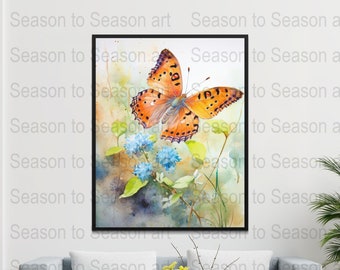 Sweet art for girls, Nursery decor, Wall art for kids room, Butterfly print, Nursery wall art