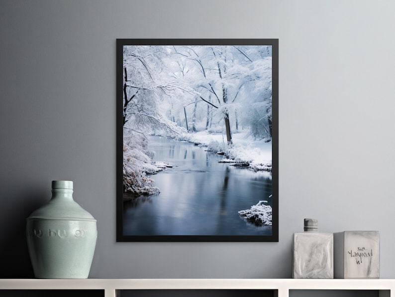 Winter Scene Print, Winter Season Wall Art, Winter Snow Picture, Winter