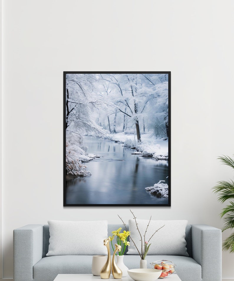 Winter Scene Print, Winter Season Wall Art, Winter Snow Picture, Winter