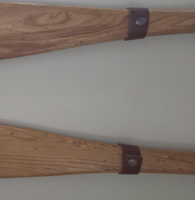Leather Hanging Oar, Wall Decor, Horizontal Boat Paddle, Display Strap ...