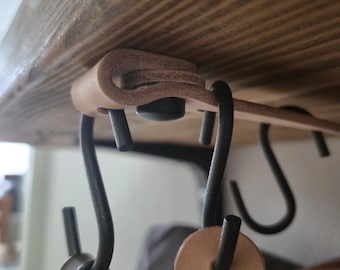 Leather Under Cabinet Secret Design, S Hooks Hanger Organiser, Space-Saving Suspension