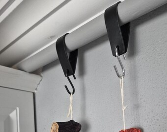Leather S Hook Kitchen Hanging Storage Kit, Kitchen Pot Rack, Rod Hooks for Mugs