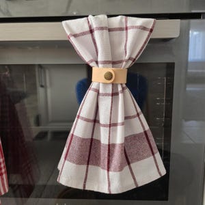 Skórzany wieszak na ręczniki, akcesorium do uchwytu piekarnika kuchennego, wieszak na ściereczki kuchenne