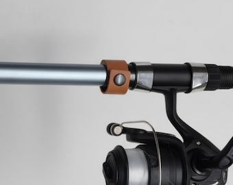 Leather Fishing Rod Holder, Rack, Pole Organizer, Wall Mount Hanging Strap, Tackle Storage, Rod Hanger