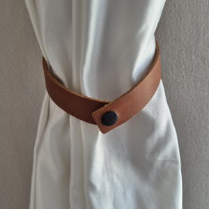 Handmade Leather Curtain Tiebacks Holder, Minimalist Boho Home Accent, Hold Back Modern Window Treatments