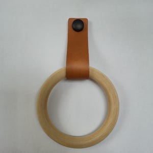 Leder Wandbehang, Handtuchhalter, Veg Tan Wohnaccessoires, minimalistisches Dekor