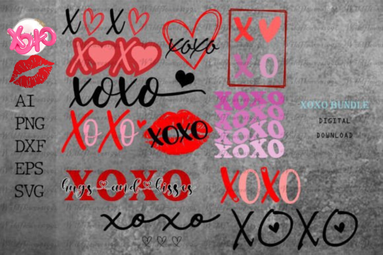 Xoxo Svg Bundle Xoxo Png Xoxo Svg Heart Svg Page Dividers Svg File for ...